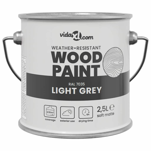 VidaXL vidaXL Wood Paint Grey 2.5 L Wall Print 1
