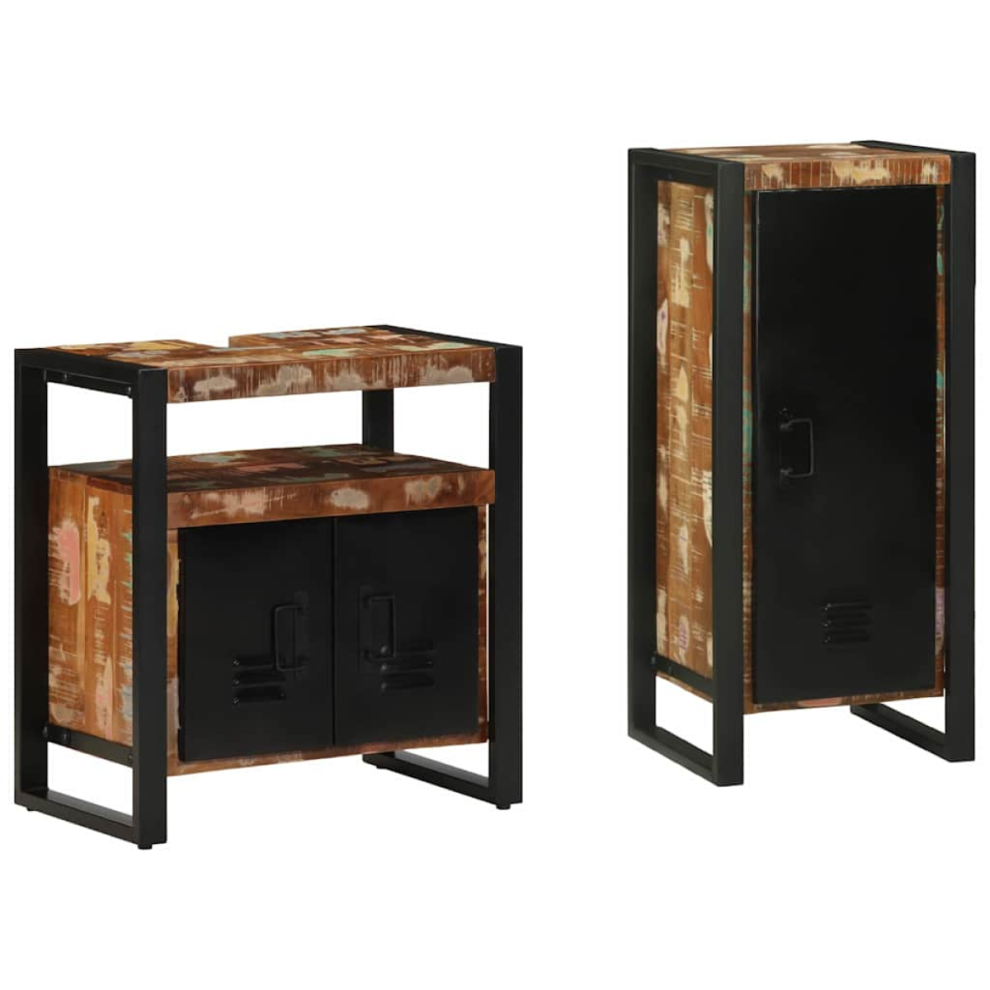 VIDAXL Bathroom Furniture Set 2 pcs Solid Reclaim Wood - Image 2