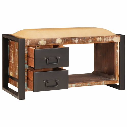 VidaXL vidaXL Storage Bench Multicolour 80 x 35 x 40 cm Solid Reclaim wood 1