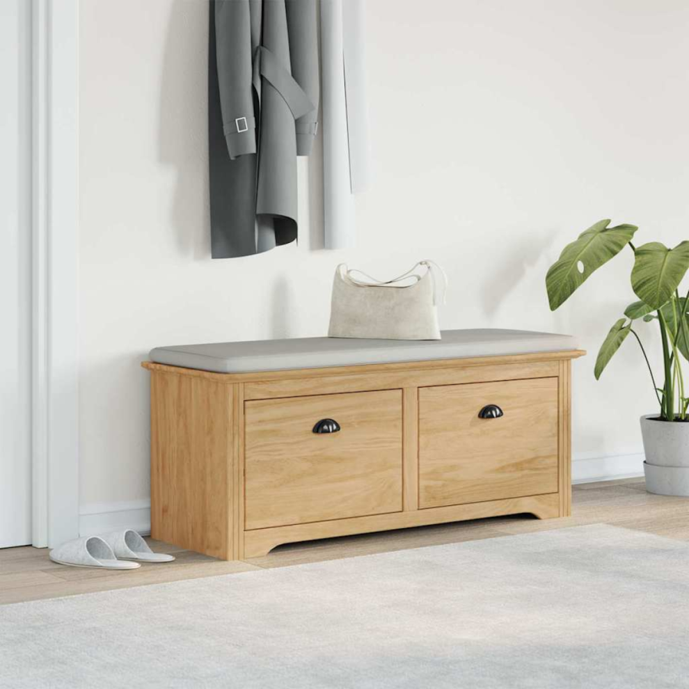 Vidaxl Hallway Bench Bodo Honey Brown 118 X 40 X 50 Cm Engineered Wood