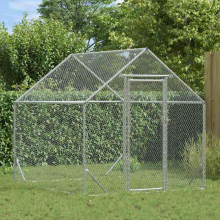 vidaXL Chicken Cage Silver 400 x 170 x 177 cm Galvanised Steel