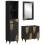 VidaXL vidaXL Bathroom Cabinet Set with Drawer 3 pcs Black Solid Mango Wood 1
