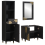 VidaXL vidaXL Bathroom Cabinet Set with Drawer 3 pcs Black Solid Mango Wood 2
