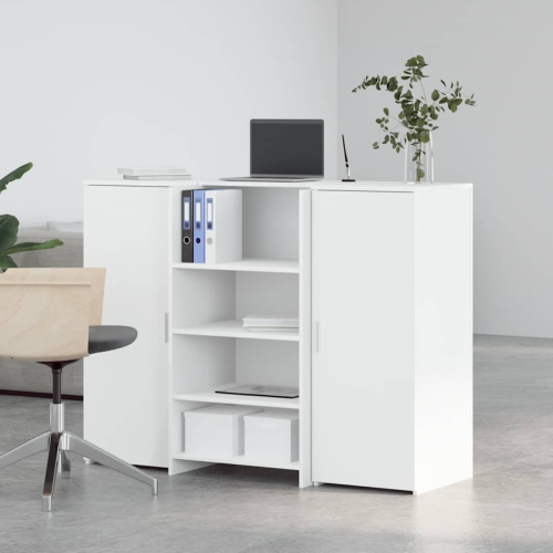 VidaXL vidaXL Reception Desk White 135x50x103.5 cm Engineered Wood 2