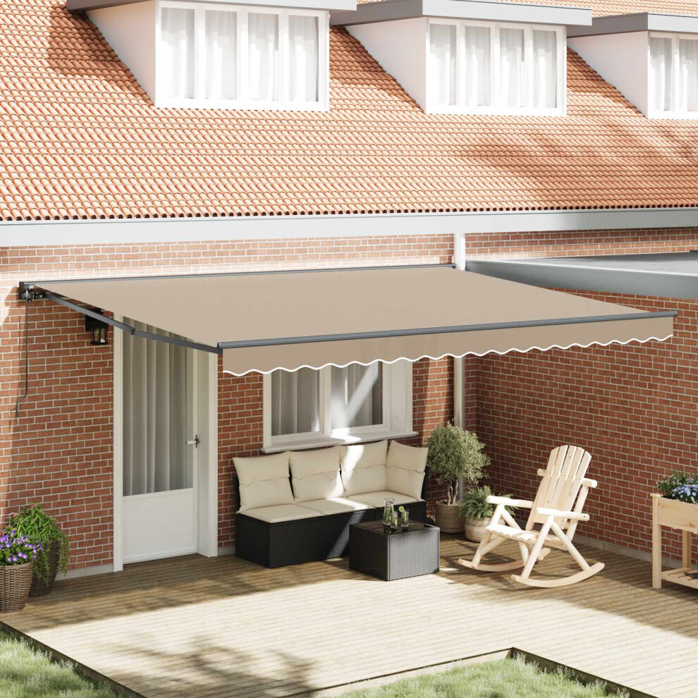 Vidaxl Awning Frame Beige 450 X 300 Cm Polyester With Pu Coating