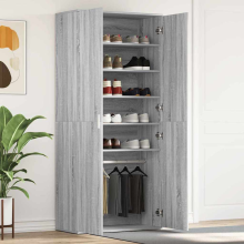 vidaXL Shoe Cabinet Grey Sonoma 80 x 39 x 178 cm Engineered Wood