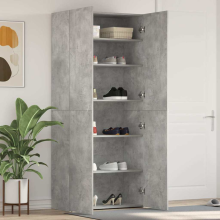 vidaXL Shoe Cabinet with Shelf Grey 80 x 35.5 x 180 cm Engineered wood