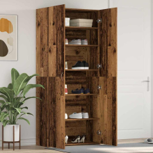 vidaXL Shoe Cabinet with Door Brown 80 x 35.5 x 180 cm Engineered wood