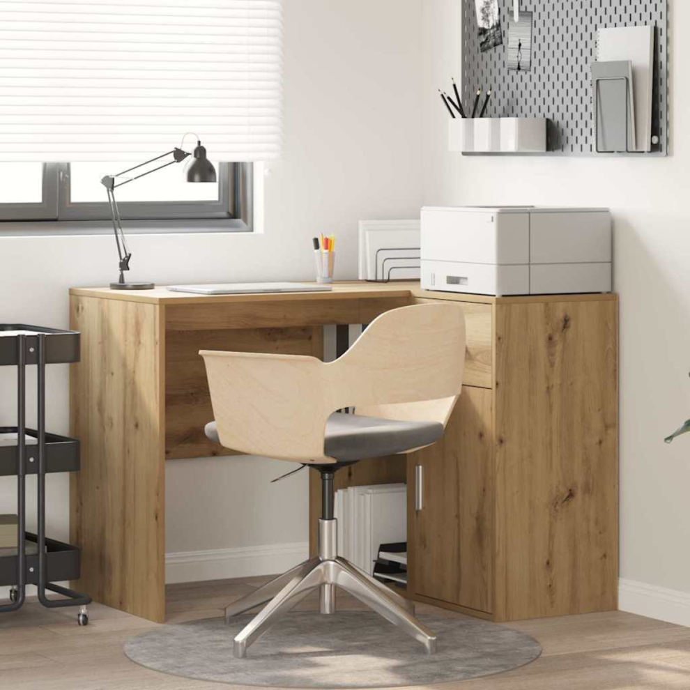 Vidaxl Corner Desk With Drawer Artisan Oak 102 X 88 X 75 Cm