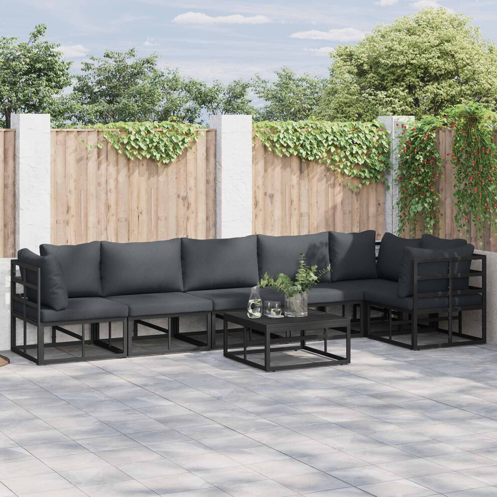 VIDAXL Aluminium Sofa Set - Black - Size 6 - Image 2