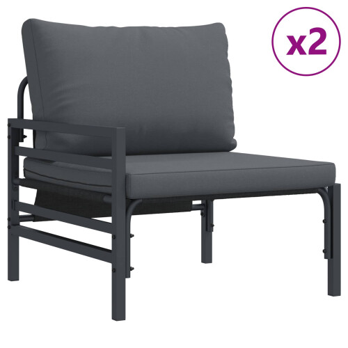VidaXL vidaXL Gartensofa-set 8 stk. Schwarz Stahl 2