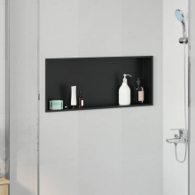 vidaXL Shower Niche Black 75 x 30 x 9.5 cm Stainless Steel