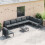 VidaXL vidaXL Gartensofa-set 8 stk. Schwarz Stahl 5