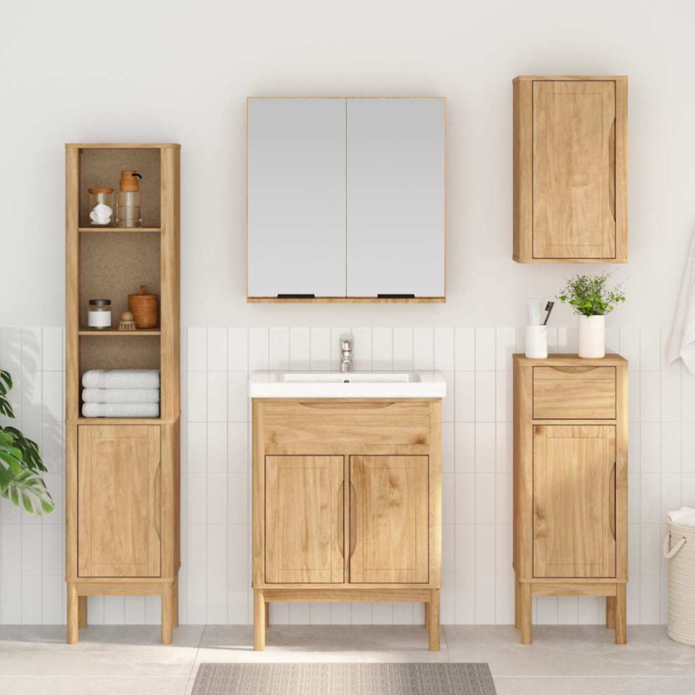 Vidaxl Bathroom Tall Cabinet Floro Wax Brown 35 X 30 X 160 Cm