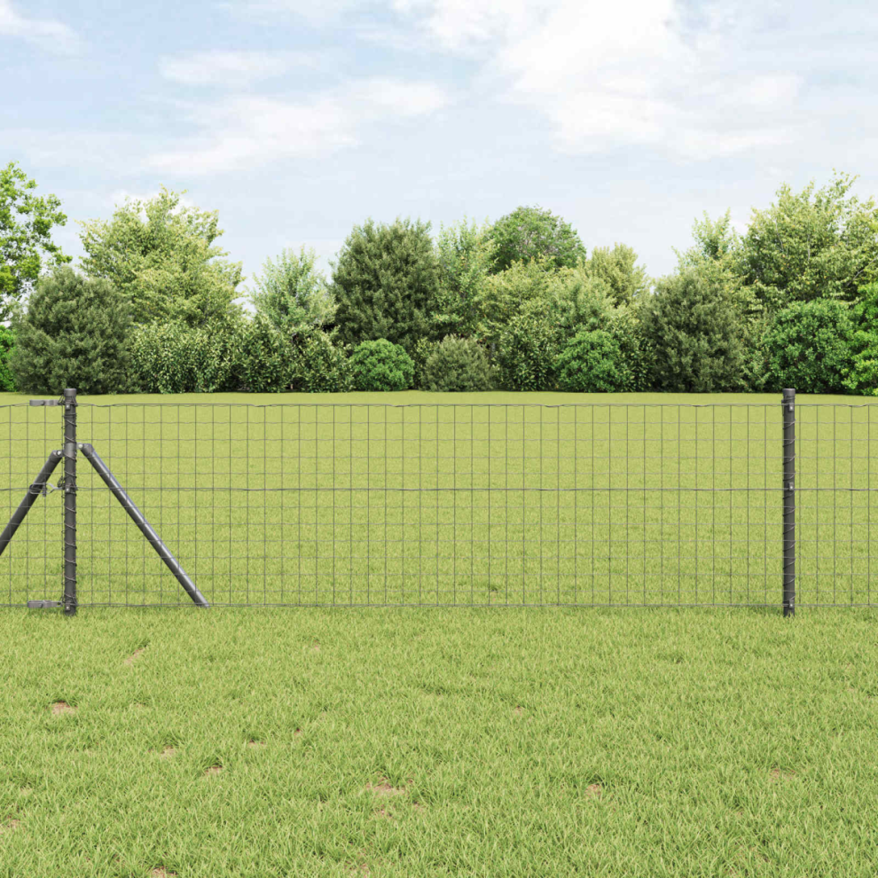 Vidaxl Fence Post 2 Pcs Grey 120 Cm Powder-Coated Steel