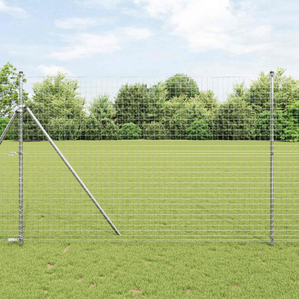 Vidaxl Fence Post 2 Pcs Silver Powder-Coated Steel