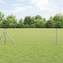 vidaXL Fence Post 2 pcs Silver 80 cm Powder-coated steel