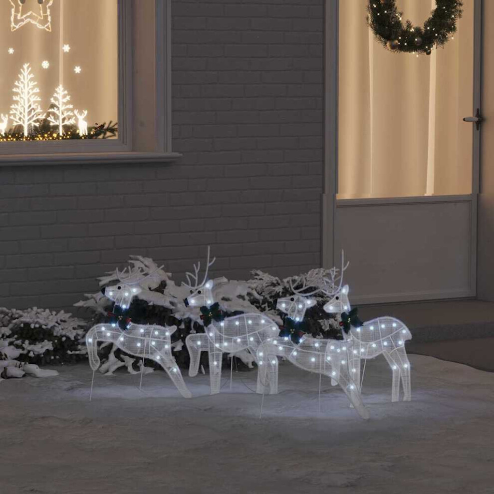 vidaXL LED Reindeer Ornaments - White - Image 2