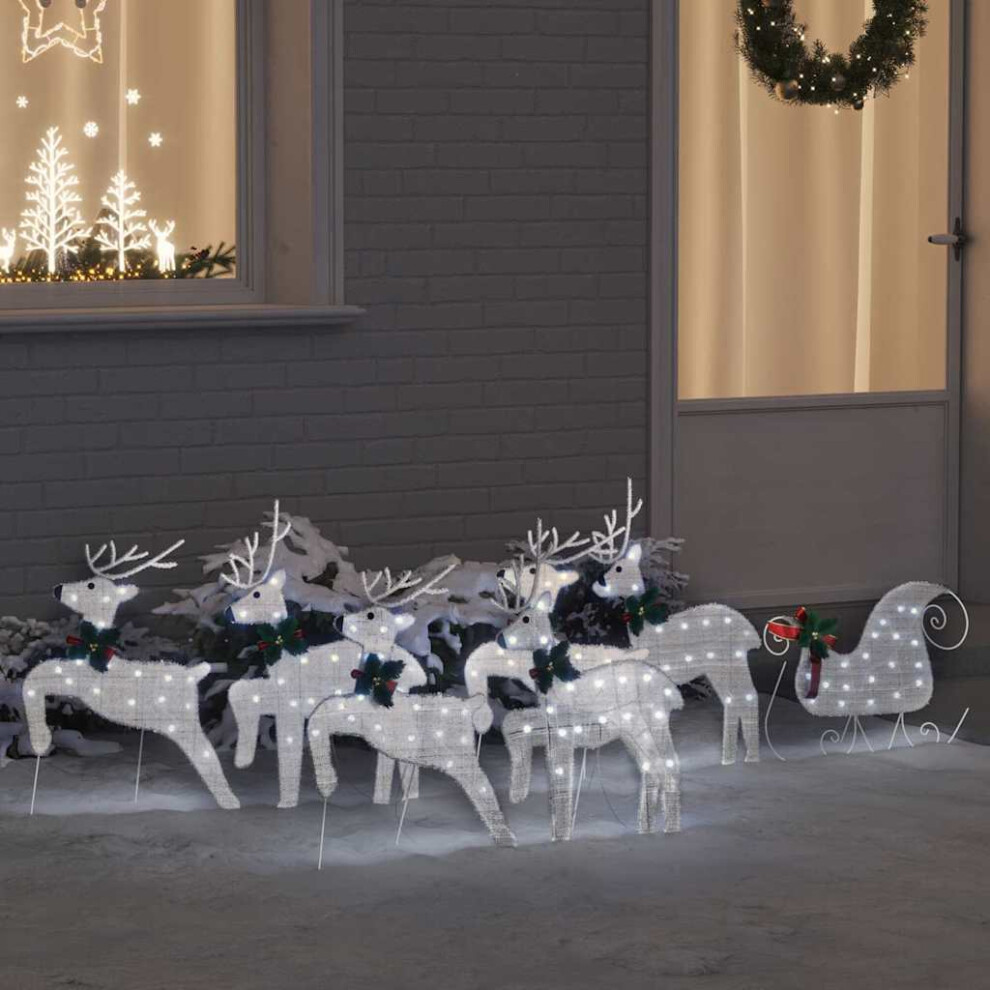 VIDAXL LED Reindeers Ornaments - Silver - 7 pcs - Image 2