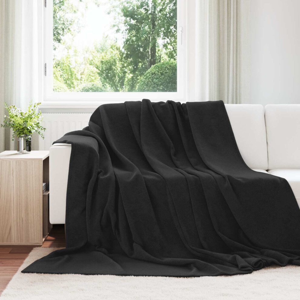 Vidaxl Throw Blanket Black 220 X 240 Cm Fleece