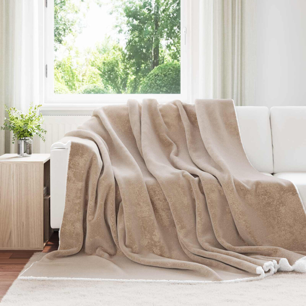 Vidaxl Throw Blanket Camel 220 X 240 Cm Fleece
