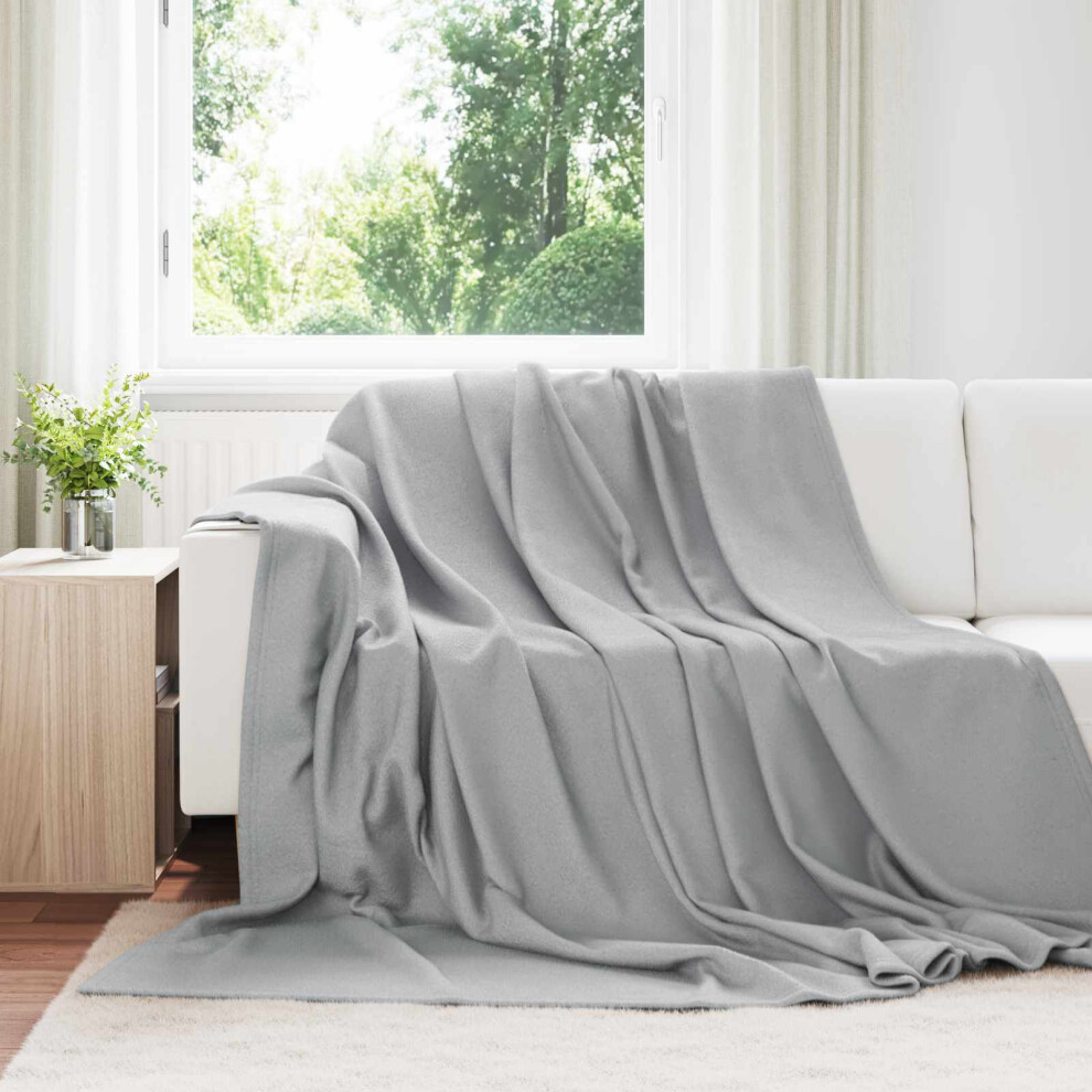 Vidaxl Throw Blanket Grey 240 X 220 Cm Fleece