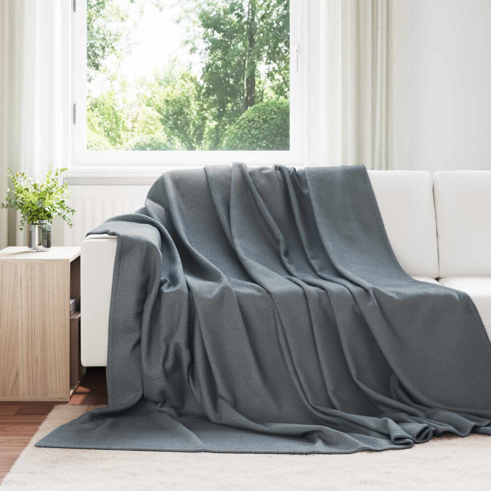 Vidaxl Throw Blanket Dark Grey 240 X 220 Cm Fleece