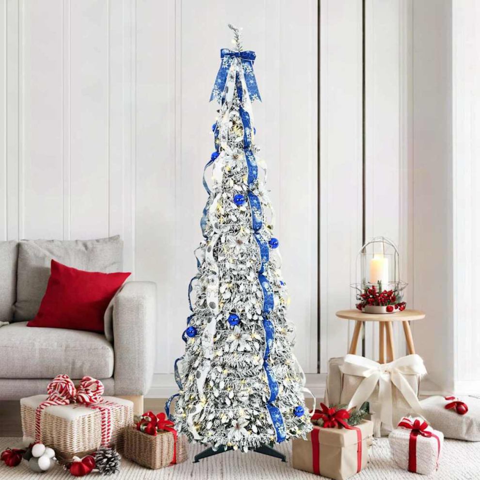 vidaXL Artificial Christmas Tree with 150 LEDs - Green - 180 cm - Image 2