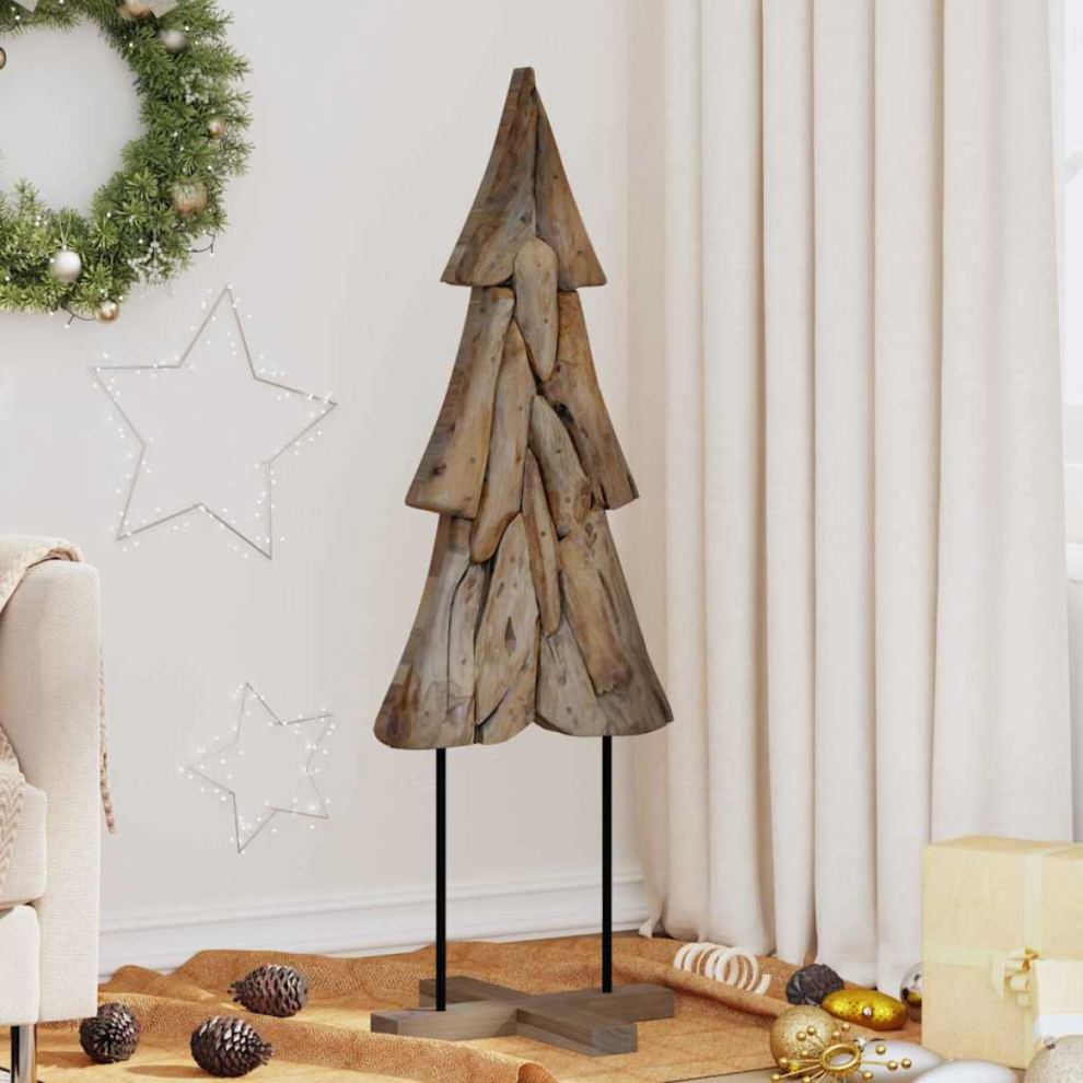 Vidaxl Christmas Tree With Stand Brown 121 Cm Solid Teak Wood