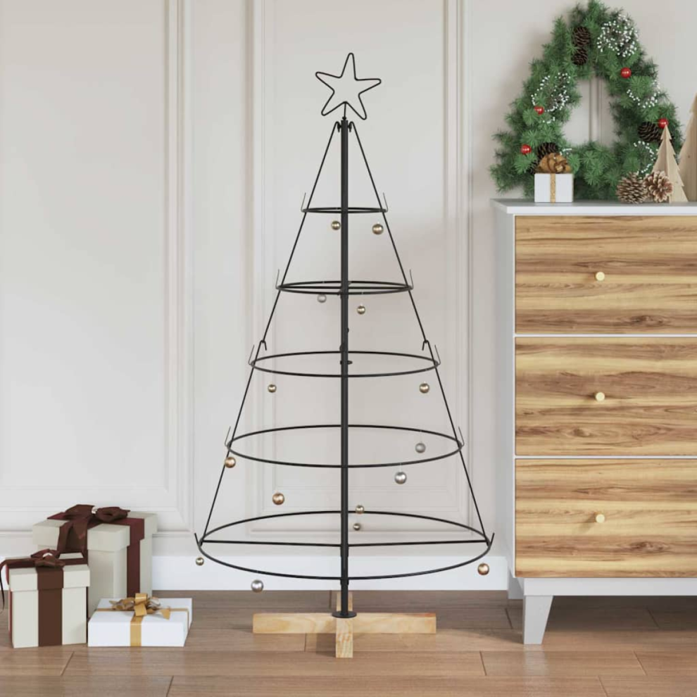 vidaXL Christmas Cone Tree - Black - 125 cm Steel - Image 2