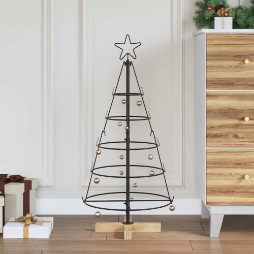 VidaXL vidaXL Christmas Cone Tree with Stand Black 90 cm Steel