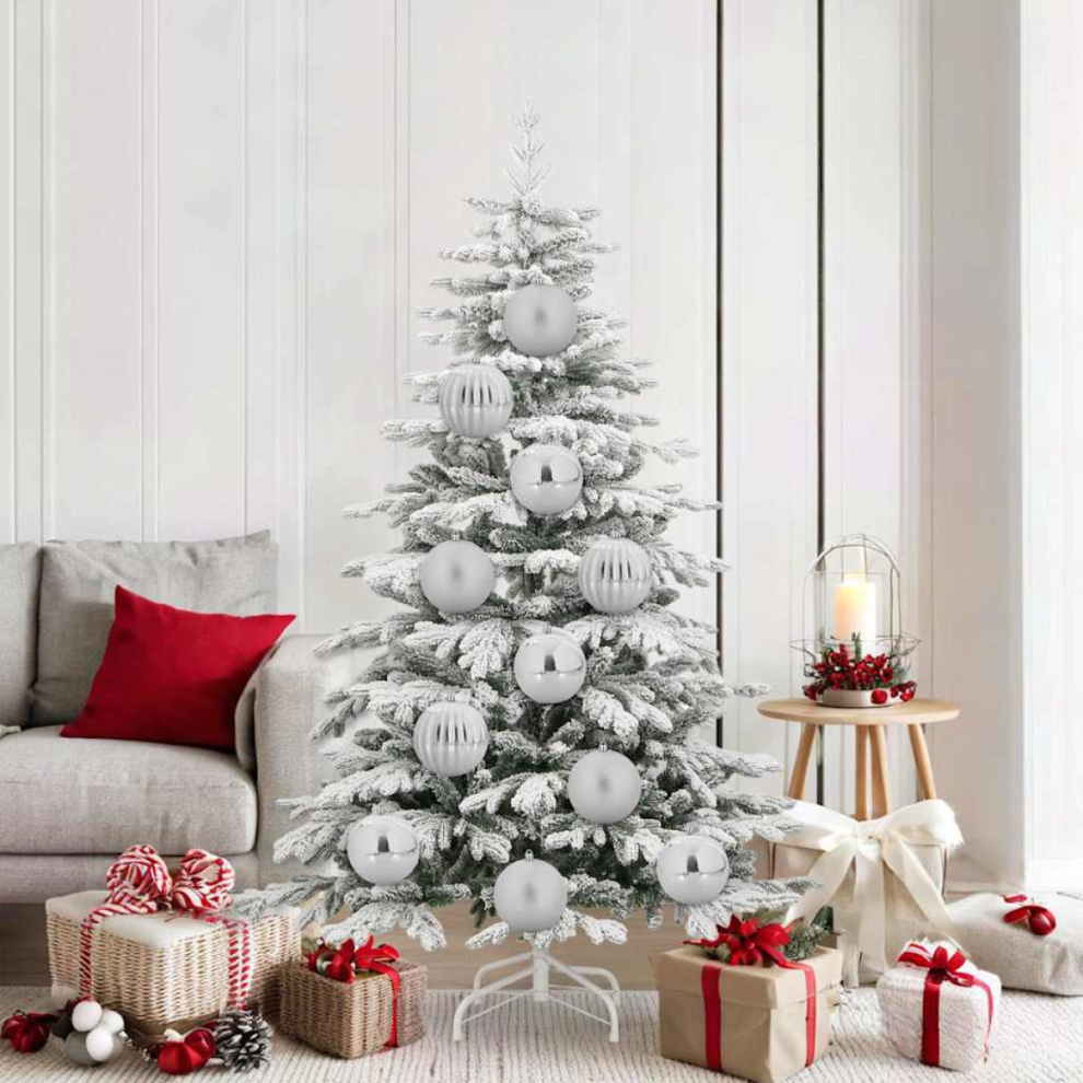 Vidaxl Christmas Bauble Set Xl 9 Pcs Silver Plastic