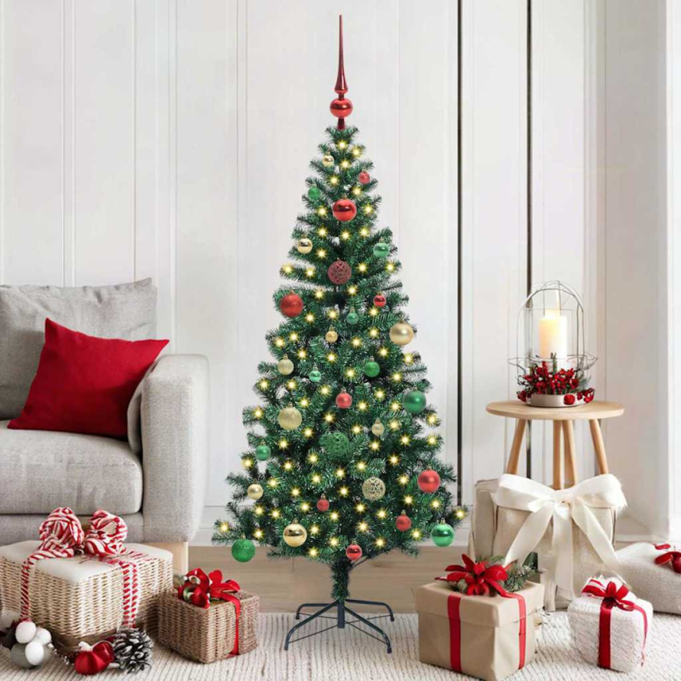 Vidaxl Artificial Pre-Lit Christmas Tree Green 150 Cm Pvc And Metal