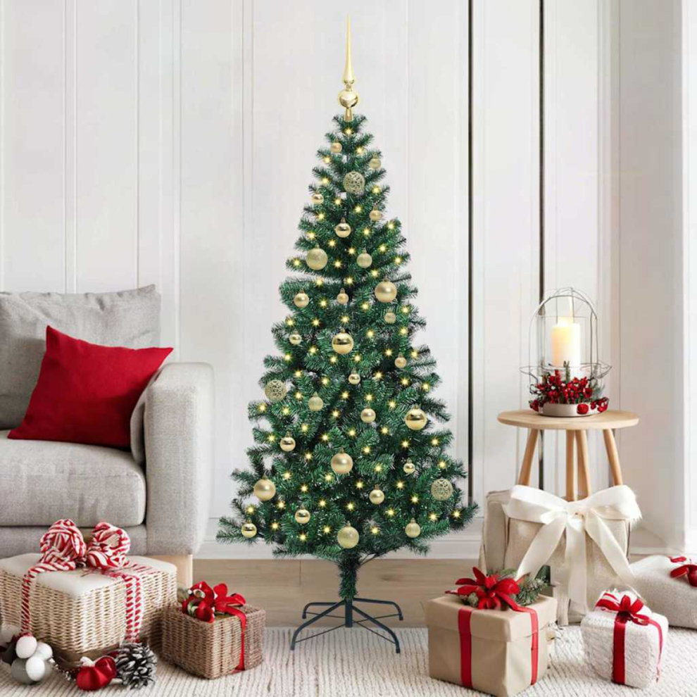 Vidaxl Artificial Pre-Lit Christmas Tree Green 150 Cm Pvc And Metal