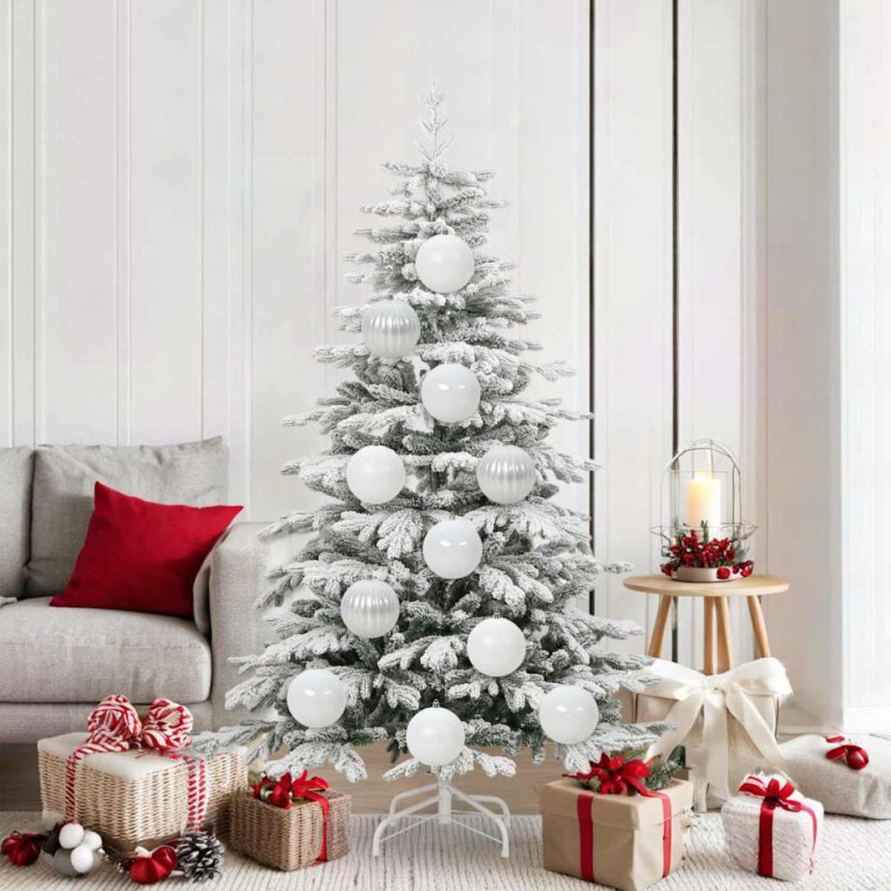 vidaXL Christmas Bauble Set - White - 9 pcs - Image 2