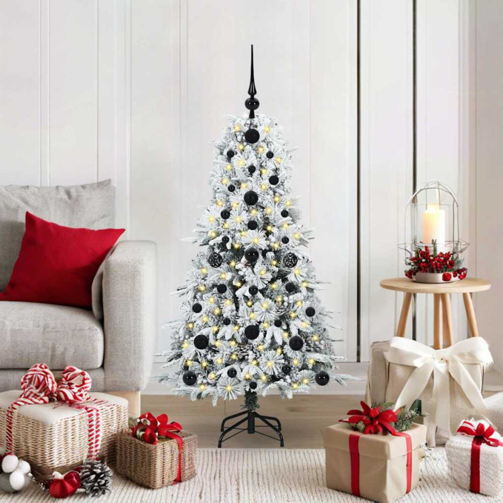 Vidaxl Artificial Hinged Christmas Tree White 120 Cm Pe And Pvc