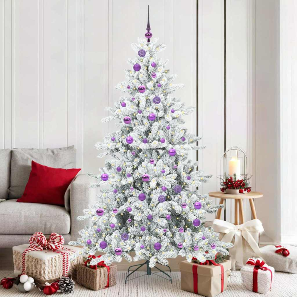 Vidaxl Artificial Hinged Christmas Tree White 180 Cm Pvc And Steel