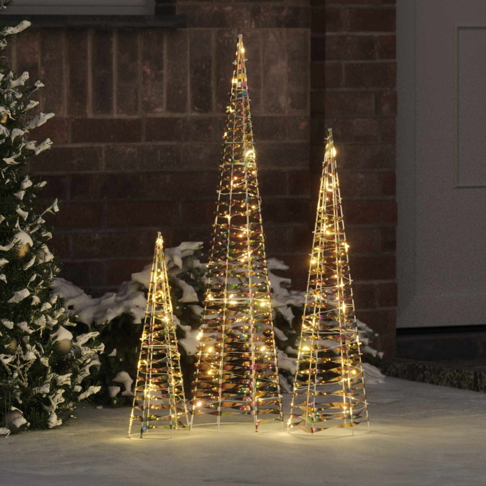 B&Q -  Christmas Tree 3 Pcs 90 Leds Warm White 20 X 20 X 80 Cm Pet - Image 3