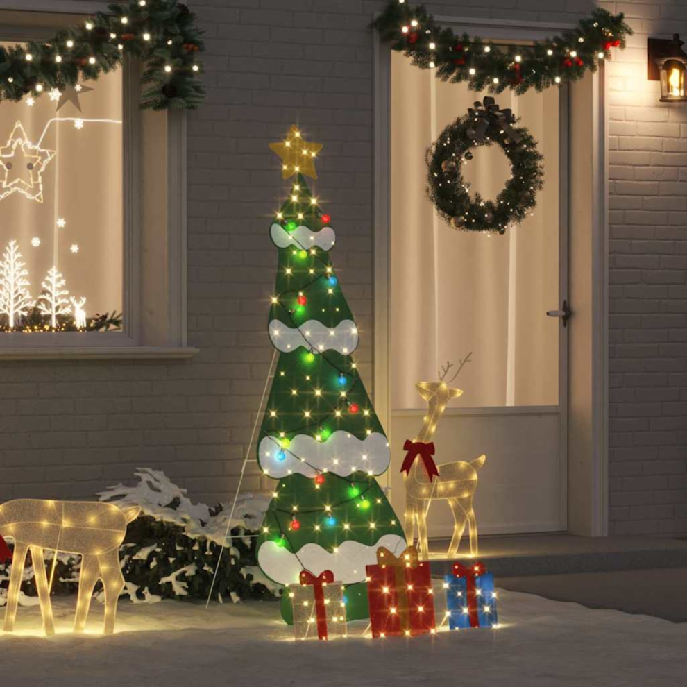 vidaXL Lighted Christmas Tree with Gift Boxes - 180 cm - Warm White - Image 2