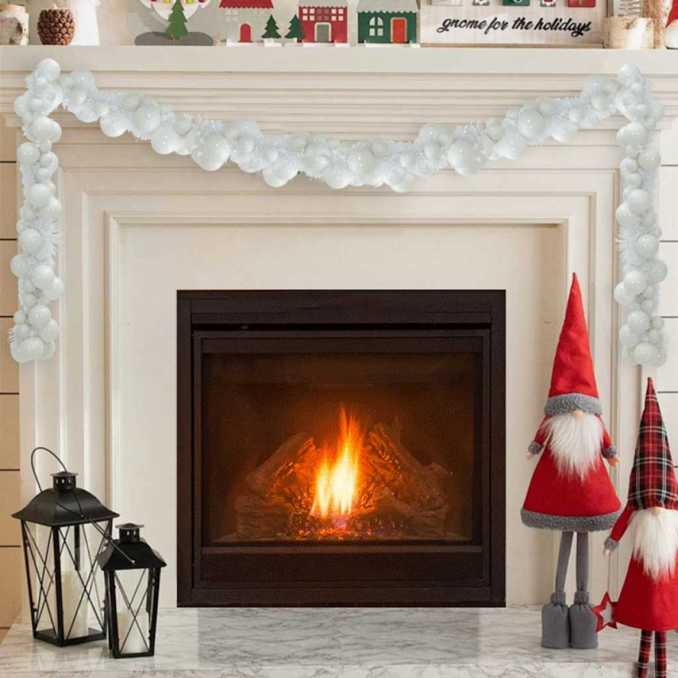 Vidaxl Christmas Ball Garland White 186 Cm Polystyrene