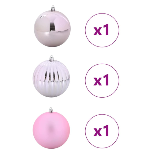 VidaXL vidaXL Christmas Bauble Set XXL 3 pcs Pink Plastic 2