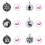 VidaXL vidaXL Christmas Bauble Set 40 pcs Black and White Plastic 4