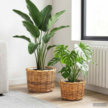 vidaXL Planter Basket with Storage 2 pcs Brown
