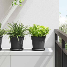 vidaXL Round Flower Pot 6 pcs Black à 17 x 14 cm Plastic