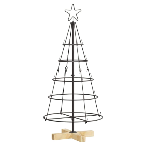 VidaXL vidaXL Christmas Cone Tree with Stand Black 90 cm Steel 1