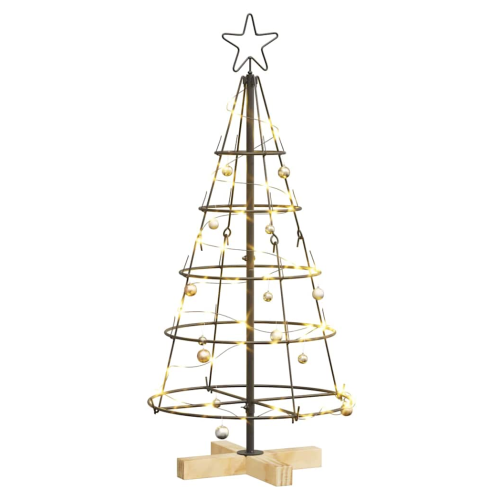 VidaXL vidaXL Christmas Cone Tree with Stand Black 90 cm Steel 2