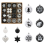 VidaXL vidaXL Christmas Bauble Set 40 pcs Black and White Plastic 2