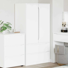 vidaXL Wardrobe with Drawer White 79.5 x 49 x 156 cm Engineered Wood