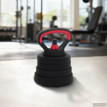 vidaXL 4-in-1 Dumbbell Barbell Kettlebell Set 20kg 20kg Black and Red
