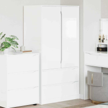 vidaXL Wardrobe High Gloss White 79.5 x 49 x 156 cm Engineered Wood